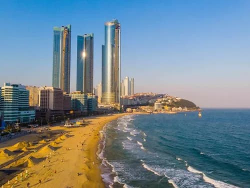 Vista de Busan frente al mar